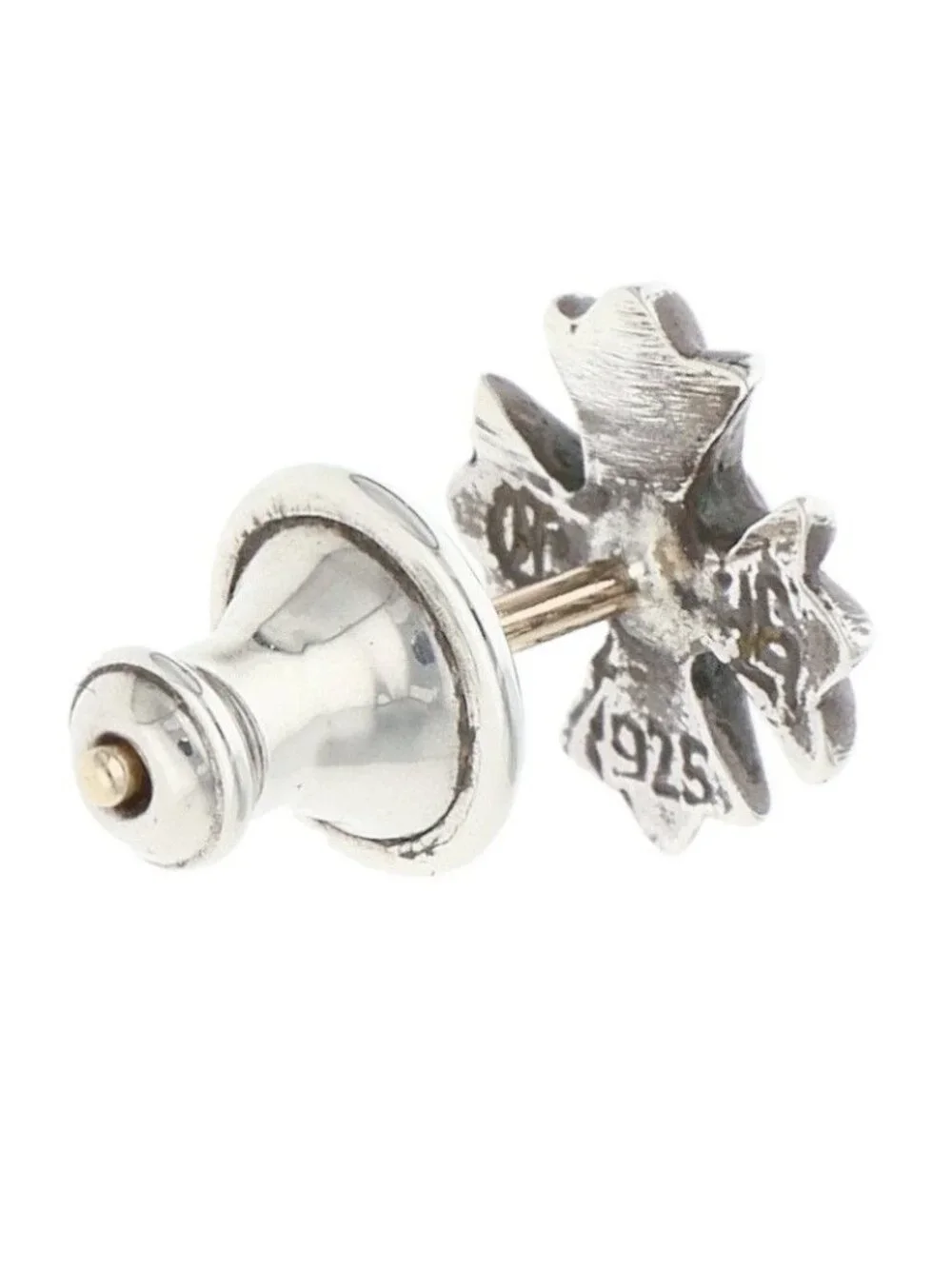 Chrome Hearts No2 CH Pls CH Plus Stud Silver Earrings